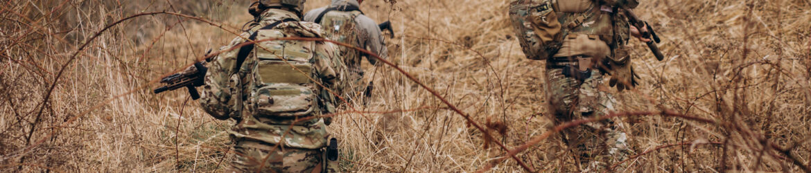 Army soldiers fighting with guns and defending their country